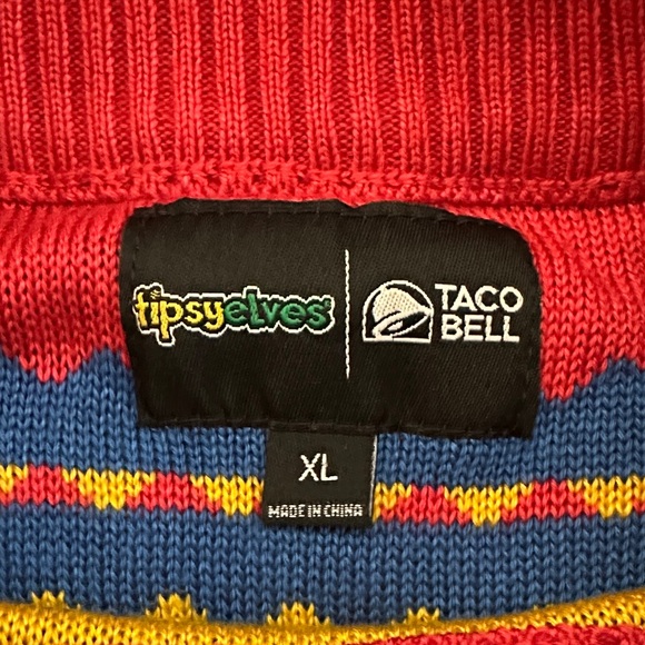 Tipsy Elves Festive Friendsgiving Sweater & Leggings - Blue, Red, Yellow - Picture 2 of 10